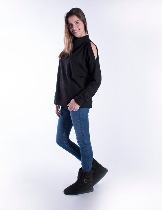 Alysh USA | Shoulder slit sweatshirt