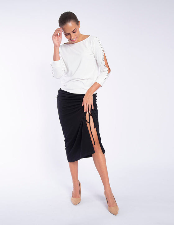 Alysh USA | Straight pleated skirt